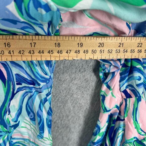 Lilly Pulitzer Willa Tunic Top Flounce Sleeve Women's XS Tie V Neck Preppy Beach - Picture 5 of 6